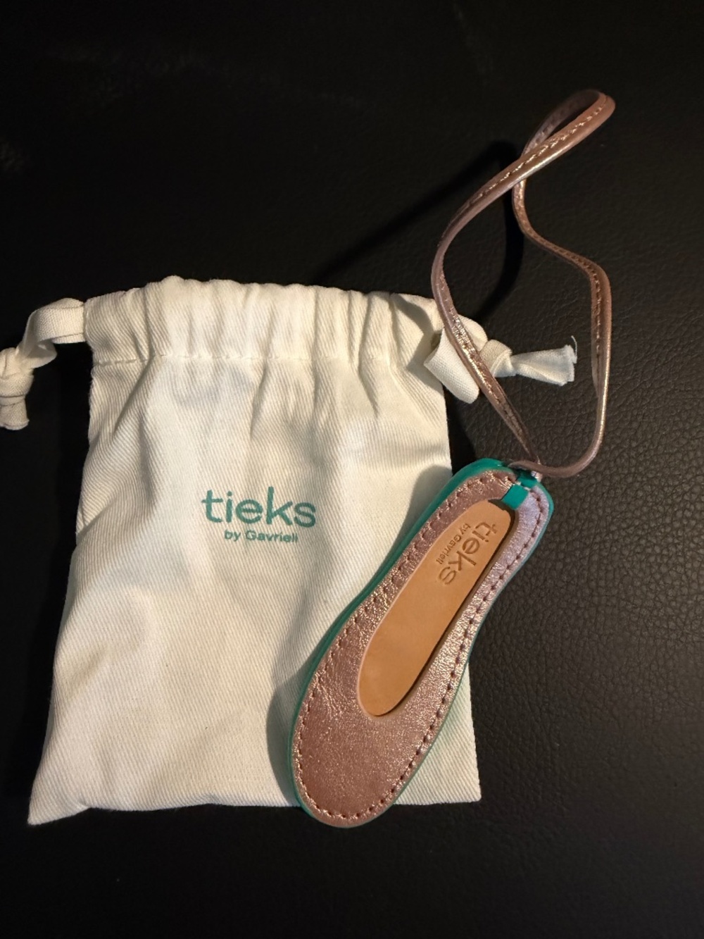 Tieks Leather Shoe Shaped Ornament / Charm in Rose Brand New